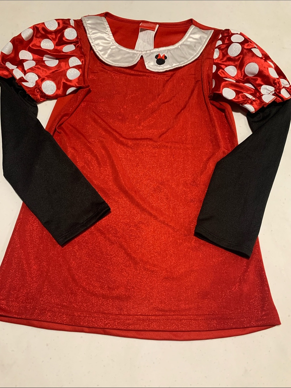 Disney Minnie Mouse Red & Black Long-Sleeve Top Size 8-12 Pre-Loved primo Cond